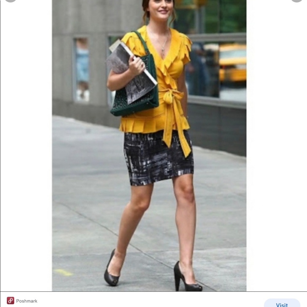 Vince abstract brushstroke skirt 6 Gossip Girl